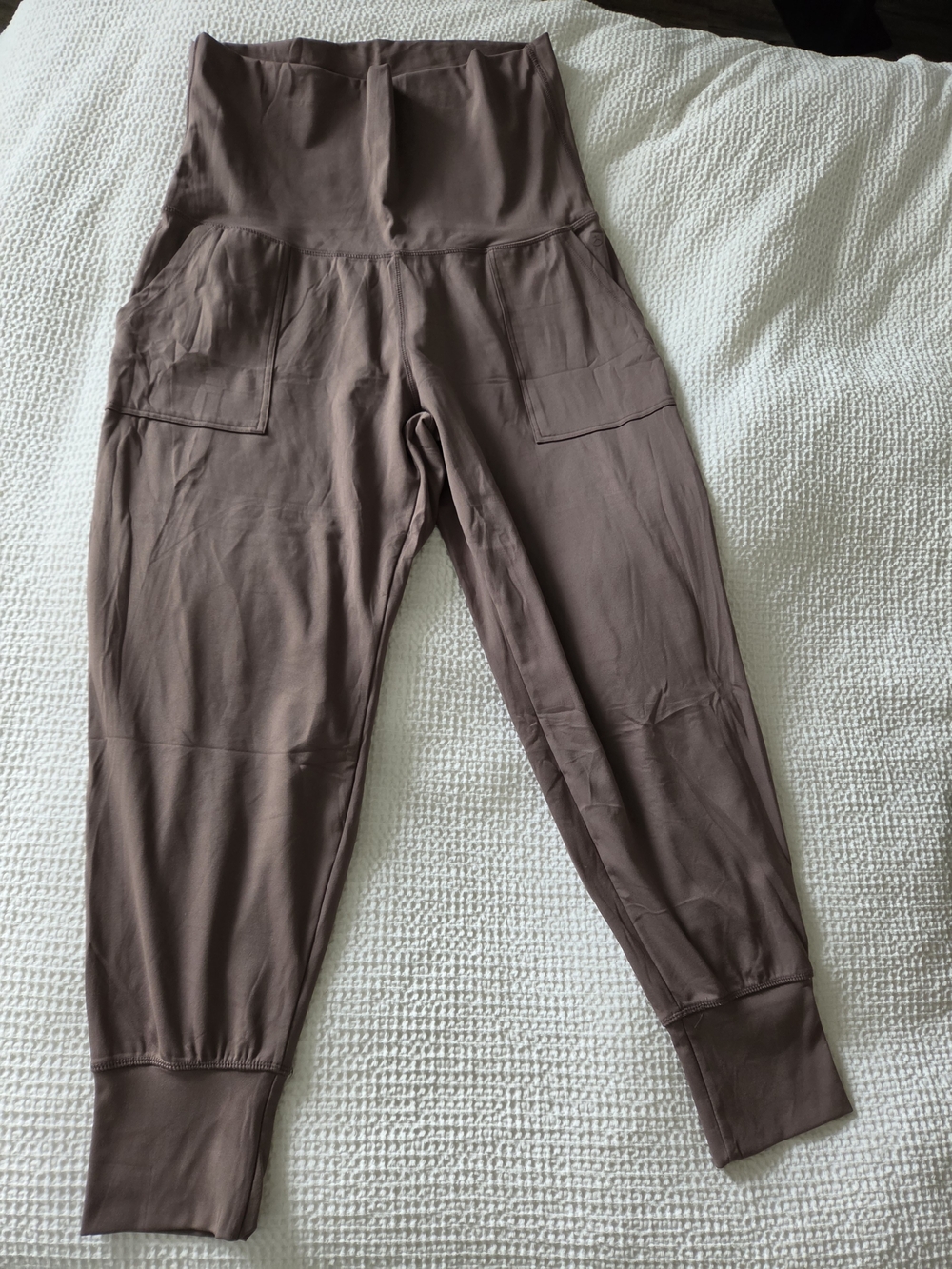 High-Waist Jogger Bottoms in Brown